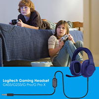 Câble audio G233 de remplacement pour casques de jeu filaires Logitech G433 G Pro G Pro X, cordon auxiliaire compatible avec Xbox One PS4 PS5 PC, 6,6 pieds