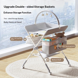 Baby Massage and Diaper Changing Table Newborn Care Adjustable Height Foldable with Rollers for Bathing - Product Image 4