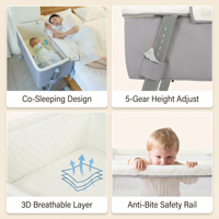 Lit cododo bébé OEM/ODM, berceau portable pliable, lit de bébé, nacelle, lit de transport pour nouveau-né, pour chambre et usage hospitalier