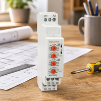 RELETEK Relay Waktu Elektronik Miniatur Multifungsi Bertenaga Tinggi Dua Tahap RS-TD23 Putih 24-240V AC/DC 50/60HZ 2x Delay