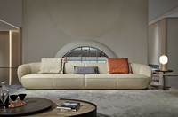 Modernes funktionelles dickes Leder und hochwertiges Original Design Villa Wohnzimmer Sofa Set