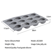 Moule en silicone 12 cavités en forme de ballon, qualité alimentaire, pour mousse, gelée, gâteau, pâtisserie, outil de cuisson, vente en gros d'usine, OEM