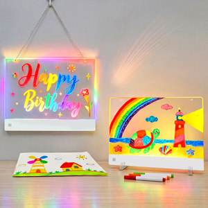 Pizarra de Dibujo LED Inalámbrica Recargable, Cuadrada, de Acrílico Premium, con Luz Nocturna, Portátil, Juguete Artístico, Regalo para Niños - Product Image 4