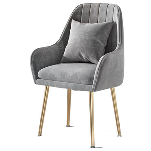 Chaise d'appoint en velours pour salon, chaise de salle à manger, chaise de salon de luxe avec pieds plaqués or, prix abordable - Product Image 6