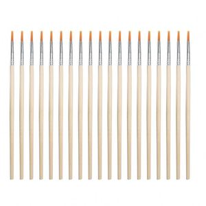 Petit pinceau à manche en bois pour enfants, rond et plat, pour peinture acrylique et aquarelle, matériel artistique - Product Image 5
