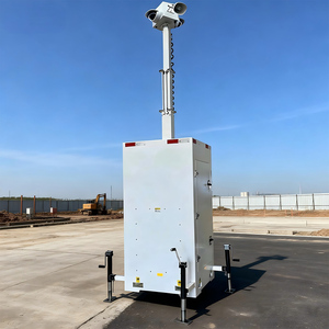 Tour de vidéosurveillance mobile compacte en forme de cube, panneaux solaires en option, avec mât manuel de 6 m, batteries 200 Ah pour <span class=keywords><strong>la</strong></span> sécurité des chantiers - Product Image 4