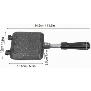Popular Portable Sandwich Cake Mold Aluminium Roasting <b>Pan</b> Outdoor Use Two Side Breakfast Sandwich Grill <b>Pan</b> - Product Image 3