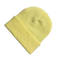 Gorro de punto de poliéster verde de Color sólido personalizado, gorro de punto de invierno para hombres y mujeres