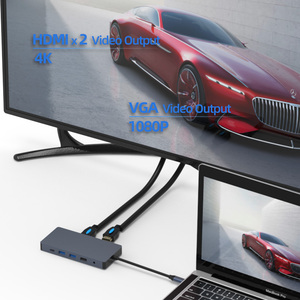 <span class=keywords><strong>Adaptateur</strong></span> HUB compatible Type C vers <span class=keywords><strong>HDMI</strong></span> double 4K USB 3.0 12 en 1 Type C HUB Dock PD 100W USB C Splitter pour <span class=keywords><strong>MacBook</strong></span> Pro <span class=keywords><strong>Air</strong></span> - Product Image 2
