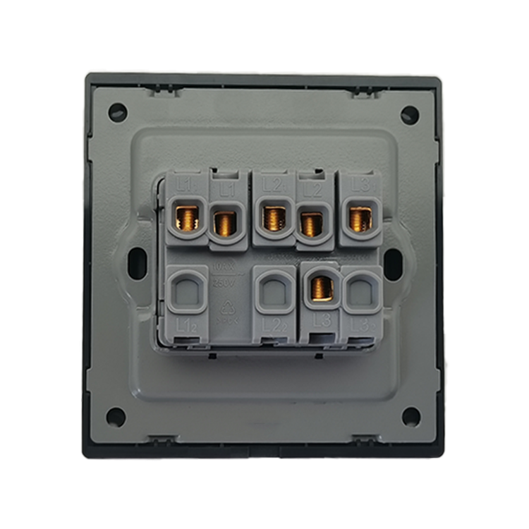 Vnx Double Plate Silver Wall Switch 3gang 2way Uk Standard Wall Switch