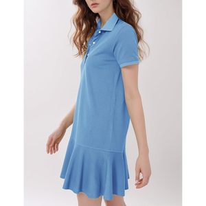 Vestido Polo para Mujer, Manga Corta, con Volantes en el Bajo, Túnica Informal de Verano, Mini Vestido Transpirable de Tela Tejida, Ropa Informal - Product Image 4