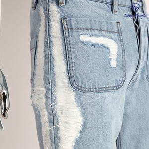 EDGE DENIM Custom Distressed Blue Washed Branded <span class=keywords><strong>Rock</strong></span> Star Jeans <span class=keywords><strong>Rock</strong></span> and Roll <span class=keywords><strong>Rock</strong></span> Jeans Pantalones para hombres - Product Image 2