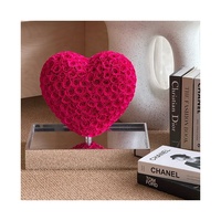 Beste Valentijnscadeau: Eeuwige Rozen in Hartvormige Acryl Bloemenbox, Echte Ge conserveerde Bloemen, Cadeau, Eeuwige Rozen, Teddybeerboeket
