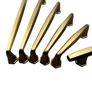 Zinc alloy retro simple drawer <b>cabinet</b> door handle champagne copper <b>cabinet</b> door electroplating installation solid hand - Product Image 2