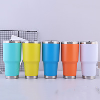 Bouteilles d'eau isothermes en acier inoxydable à double paroi de 30 oz, revêtement poudré, anti-fuite, gobelet portable