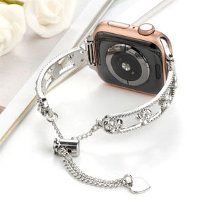 Diamant Femmes Bling Dressy <span class=keywords><strong>Bracelet</strong></span> <span class=keywords><strong>Bracelet</strong></span> En Métal De Luxe Bande Pour <span class=keywords><strong>Apple</strong></span> <span class=keywords><strong>Watch</strong></span> 8 Ultra 49mm 38/40/41/44/45mm iwatch Série <span class=keywords><strong>7</strong></span> se 3 - Product Image 5