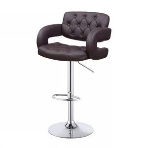 Tabourets de Bar Pivotants Assises Modernes de <span class=keywords><strong>65</strong></span> <span class=keywords><strong>cm</strong></span> avec Dos en Cuir Chaises de Bar Argentées pour la Cuisine à Domicile Utilisation Polyvalente - Product Image 1