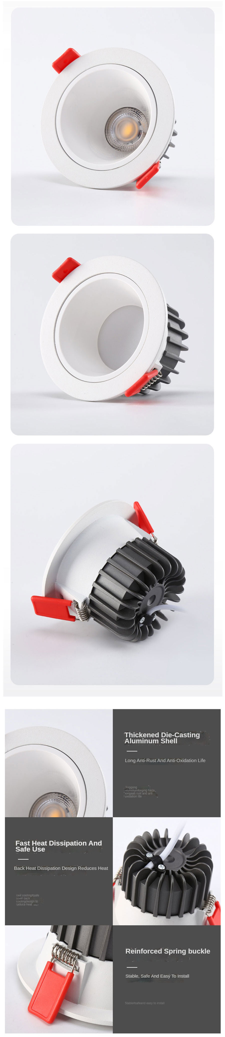 220V Zhongshan High Power Retrofit Smd Recessed Led Light Downlight