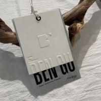 Étiquettes Volantes Mat en Carton pour Vêtements, Accessoires d'Habillement, Étiquette en Papier Noir Coton Imprimé, Étiquettes Tissées pour Vêtements 500 Pièces