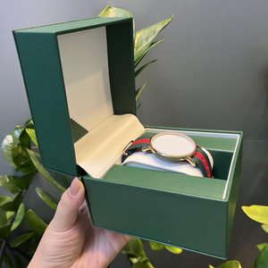 Boîte à montre de luxe en cuir vert personnalisée avec logo, directement de l'usine, boîte cadeau en cuir vert personnalisée pour montres de luxe - Product Image 1