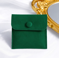 Sacs à bijoux personnalisés avec logo, pochette carrée en feutre double face avec rabat en peluche et fermeture à bouton-pression, 8*8cm, 10*10cm