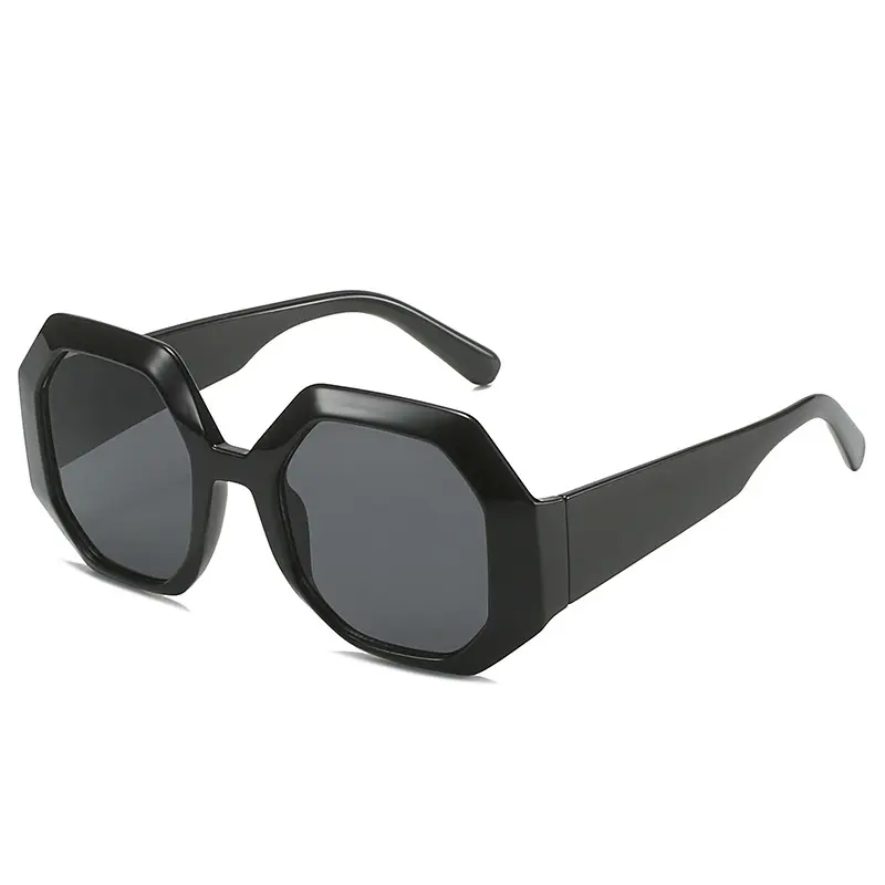 Personalizado poligonal grande quadro sunshade sunglasses, moda europeia e americana rua fotos, óculos casuais
