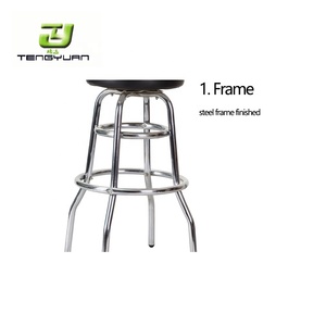 Tengyuan hiện đại kim loại thanh phân Đen rượu vang đỏ xoay ghế sắt cho khách sạn và nhà hàng đồ nội thất nhà hàng trong kho - Product Image 5