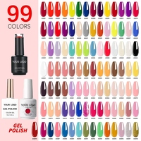 Kit de vernis à ongles en gel UV/LED écologique imprimé, 99 pièces, tubes de 15 ml, longue tenue, logo personnalisé