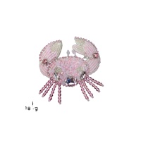 Patchs en tissu perlés faits à la main, série créatures marines : méduse, crabe, dauphin, appliques brodées pour sacs et coques de téléphone