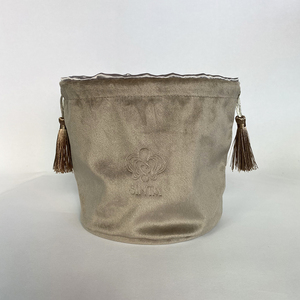 Tùy chỉnh tua dây rút nhung trang sức Pouch đáy tròn trang điểm Túi satin lót Quà Tặng mỹ phẩm Xúc xắc nến bao bì túi - Product Image 4