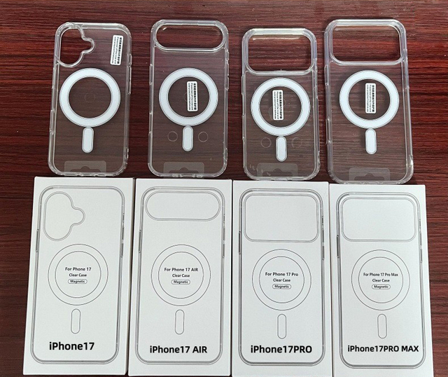 For iPhone 17 16 15 Pro Max Transparent Acrylic TPU Shockproof Phone Cover With Magnetic Wireless Charging Mobile Phone Case