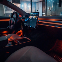 Lumière ambiante colorée RVB de voiture SJC adaptée à la Tesla modèle Y LED gravée au laser Symphony Rhythm Lights modèle 3 contrôle d'écran