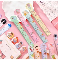 Règle de dessin créative en plastique de 15 cm, motif dessin animé mignon, pour fournitures scolaires, outil de mesure, vente en gros, règle stylisée mignonne