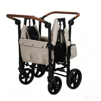Poussette inclinable et pliable avec design haute vue, poussée bidirectionnelle, cadre en aluminium et roues silencieuses en EVA pour l'extérieur