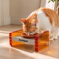 Gamelle pour animaux de compagnie en céramique réglable de qualité supérieure avec support en acrylique, gamelle surélevée pour chat et chien, design moderne, gamelles et mangeoires pour animaux de compagnie