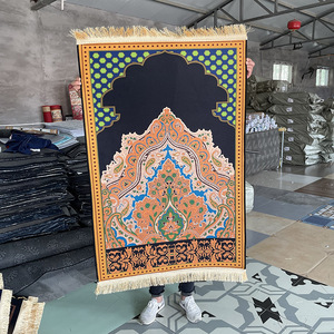 Libosa, alfombra de oración con estampado de terciopelo de cristal transfronterizo, alfombra de oración portátil con borlas, manta de taller de oración - Product Image 3