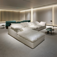 Canapé sectionnel de salon en tissu blanc duvet Style américain moderne élégant Nuageux confortable salon villa loft canapé d'angle nuage