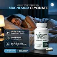 Complément Alimentaire en Capsules de Glycinate de Magnésium à Marque Blanche OEM, 90 Comprimés, pour Adultes - Soutien Osseux et Articulaire, Amélioration du Sommeil