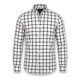 Custom ODM Yarn Dyed 100% Cotton Twill <b>Patchwork</b> Men's <b>Shirt</b> Turn-down Collar Contrast Stitching Regular Fit Spring Office - Product Image 1