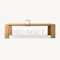 Decoout américain classique en bois massif meubles de restaurant longue table villa taille personnalisée vente directe d'usine