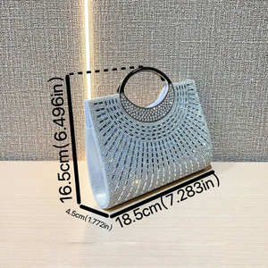 Nuevo bolso de mano con diamantes de imitación, bolsos con cuentas y Asa de cristal, bolsos de hombro de noche para fiesta de boda, monedero <span class=keywords><strong>elegante</strong></span> con perlas para mujer - Product Image 5