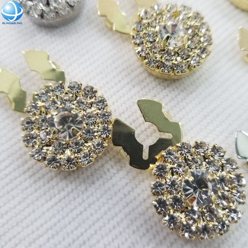 Lot De 5 Boutons Décoratifs En Forme De Fleur Avec Strass, Sans Couture, à Retrait Instantané, Pour Chemisiers, Robes, Manteaux, Châles, Chemises