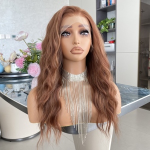 Perruques synthétiques frontales 13x4 en dentelle, 20 pouces, couleur orange, de qualité supérieure, style libre, prix usine - Product Image 5