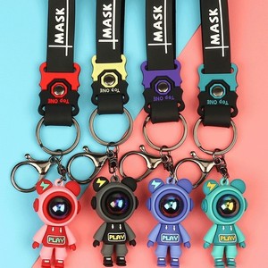 Play Lightning Bear Astronaut Keychain Pendant Cartoon Epoxy Plastic Mobile Phone Charm Car Keychain Ornament - Product Image 4
