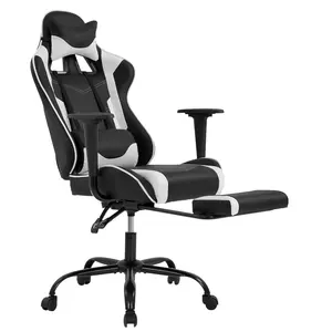 Trắng Thanh Lịch giá rẻ PC Ghế chơi game với chỗ để chân có thể điều chỉnh văn phòng bàn ghế sillas Gamer Hungary chơi game Ghế văn phòng