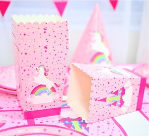 Unicornio Rosa Baby Shower niña suministros <span class=keywords><strong>de</strong></span> fiesta <span class=keywords><strong>de</strong></span> cumpleaños juego <span class=keywords><strong>de</strong></span> vajilla desechable platos <span class=keywords><strong>de</strong></span> papel vasos servilletas pajitas sombreros banderas Decoración - Product Image 3