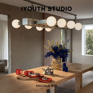 IYOUTH STUDIO Knuckle Pendant <b>Light</b> 135x45x15cm LED Metal Modern Dining Room <b>Chandelier</b> - Product Image 1