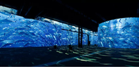 Restaurant à thème artistique immersif, projection interactive holographique, expérience culinaire immersive, projecteur holographique mural et au sol