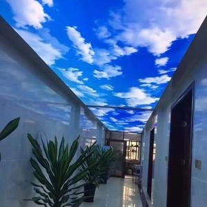 ZHIHAI giornata di sole nube cielo UV stampa hotel decorazione di interni di fuoco ritardante di bella leggero sospeso 3d del soffitto del pvc - Product Image 2