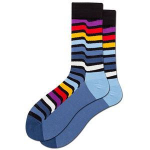 Haute qualité mode drôle bande géométrique <span class=keywords><strong>à</strong></span> pois chaussettes colorées décontracté coton dessin animé hommes chaussettes équipage chaussettes - Product Image 1